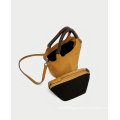 Mustard Yellow Split Suede Tote Bag